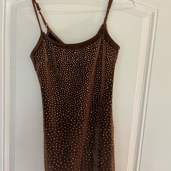 WINDSOR brown sequin mini dress - Picture 1 of 4